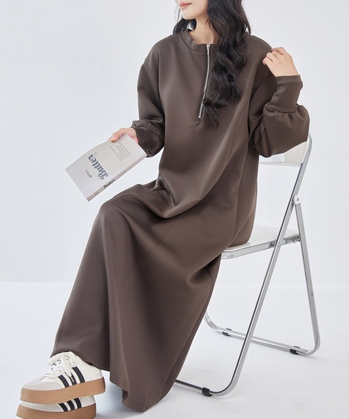 Lace Ladies（レースレディース） ワンピース 2WAY ハーフジップ 長袖