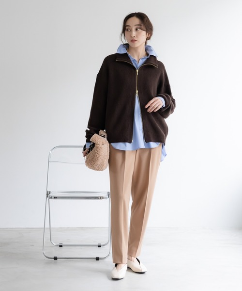 Elura（エルーラ） スラックス パンツ スリムウォームテーパードパンツ
