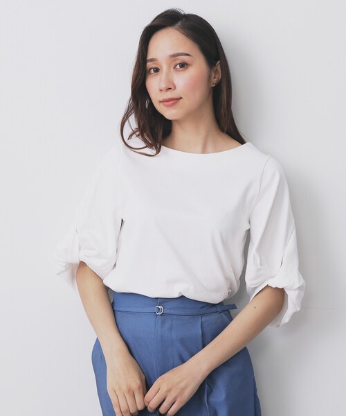 index（インデックス） tシャツ パフスリーブツイストタックトップス