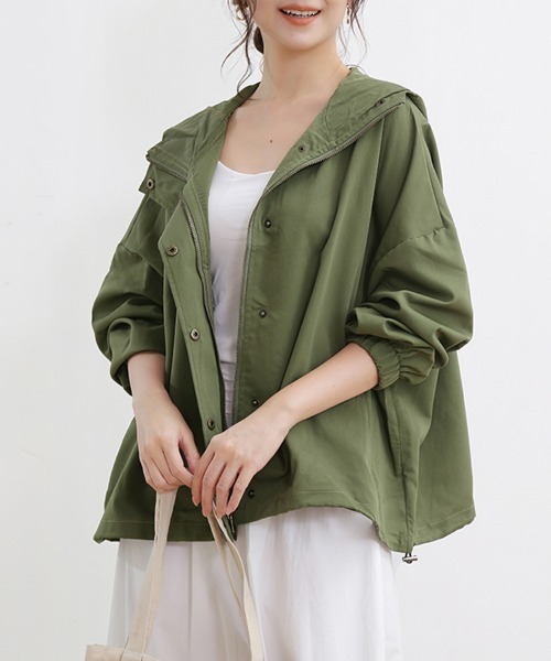 マウンテンパーカー ウインドブレーカー フード付きライトアウター