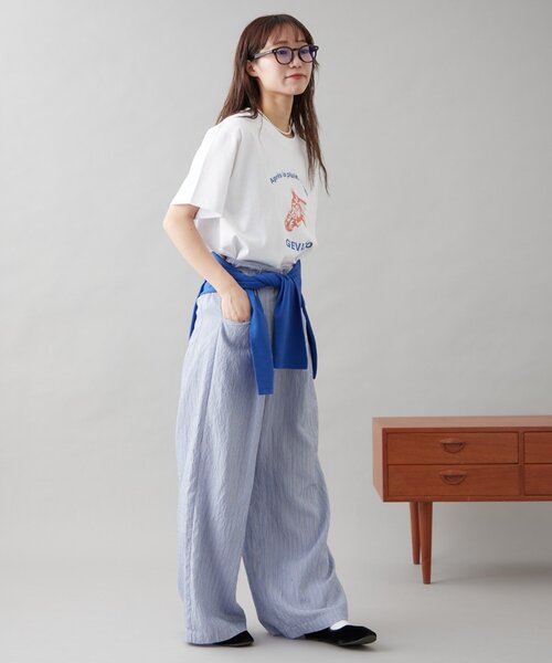 「GEVACO」 半袖Tシャツ SMALL ブルー レディース_画像8