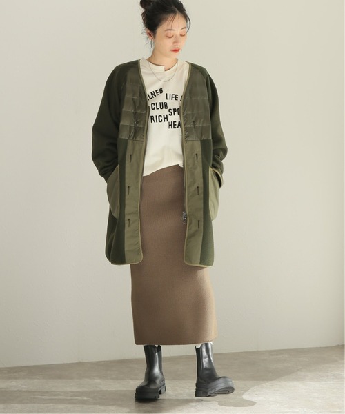 【極美品】シップス　シュタンバウム　ダウンコート　モッズコート　カーキ　L 極美品】シップス シュタンバウム ダウンコート モッズコート カーキ L