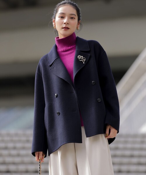 【最終値下げ済み】組曲☆ダブルブレストリバーコート 組曲（KUMIKYOKU） コート アウター ダブルブレストリバー コート