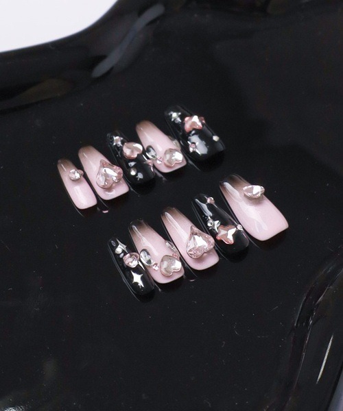 ネイルチップ ネイルシール ハイクオリティー パーツあり /水光ネイル