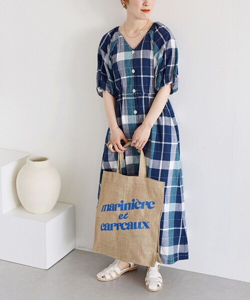 SHIPS any 「SHIPS any」 半袖ワンピース ONE SIZE ネイビー