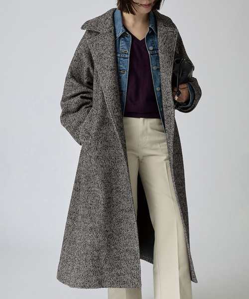 SLOBE IENA ステンカラーコート コート ツイードステンカラーコート
