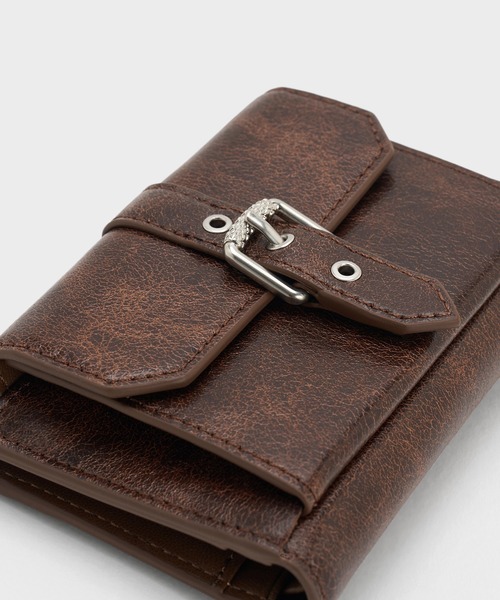 CHARLES & KEITH　ダキ　ベルトウォレット　 二つ折り財布 ブラウン CHARLES & KEITH Daki ダキ ベルトウォレット【再入荷】（Brown