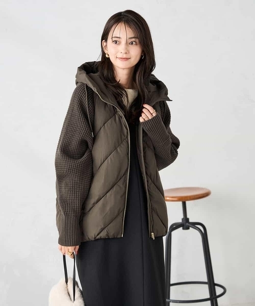 a.v.v（アー・ヴェ・ヴェ） コート アウター キルトニットドッキング