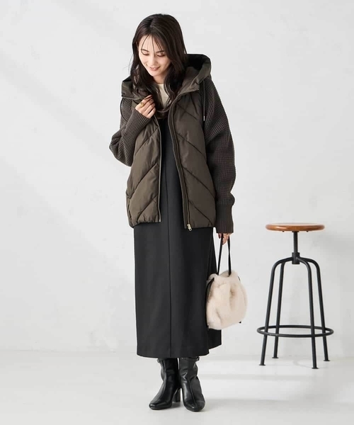 a.v.v（アー・ヴェ・ヴェ） コート アウター キルトニットドッキング