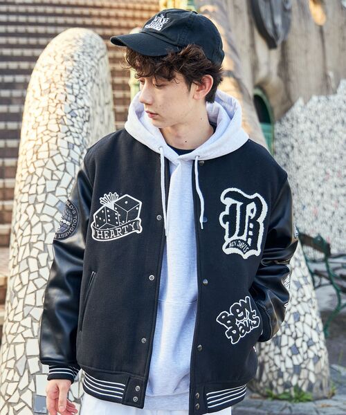 BEN DAVIS（ベンデイビス） スタジャン LARGE ブラック メンズ