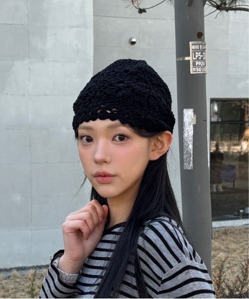 ニット帽 ニットキャップ クロシェ編みビーニー レディース メンズ