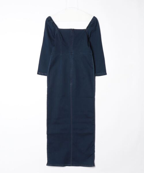 「U by SPICK&SPAN」 7分袖ワンピース - ネイビー レディース_画像2