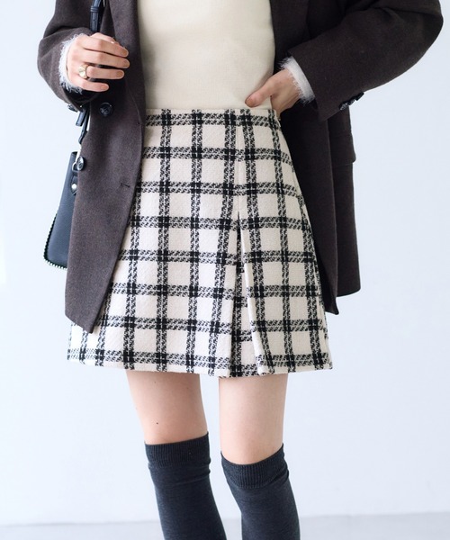 VIS（ビス） スカート ロービングチェックミニスカート : ZOZOTOWN