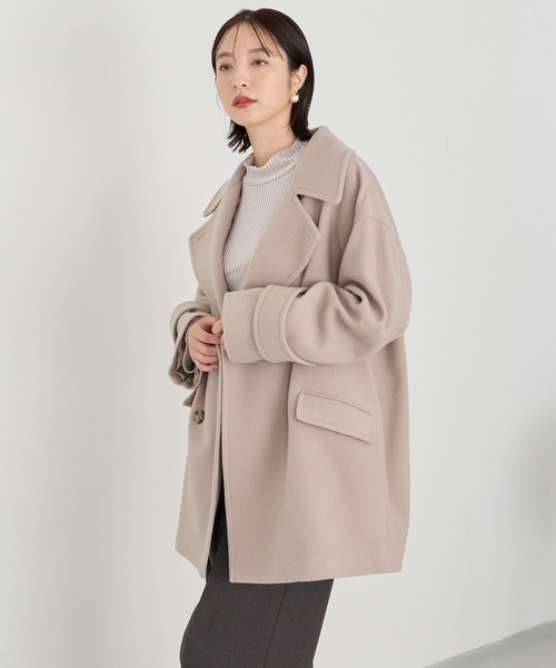 「Andemiu」 ピーコート FREE ネイビー レディース_画像6