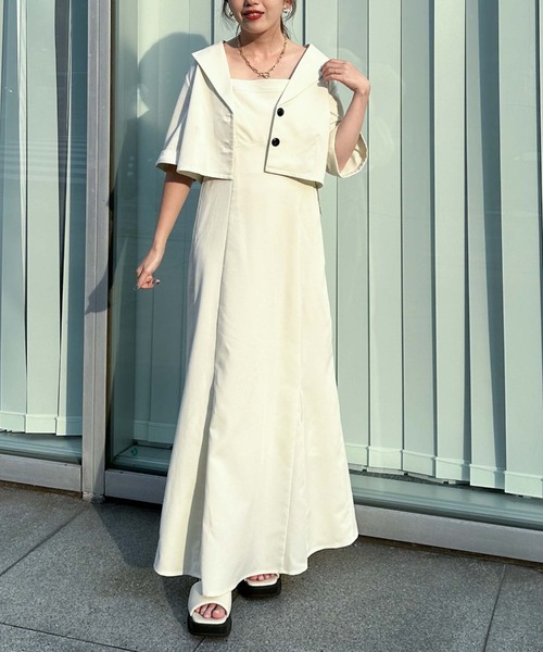 「archives」 キャミソールワンピース MEDIUM アイボリー レディース_画像3