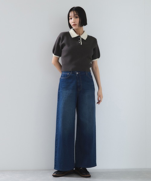 「VIS」 半袖ニット FREE ブラウン レディース_画像2