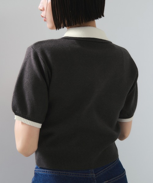 「VIS」 半袖ニット FREE ブラウン レディース_画像4