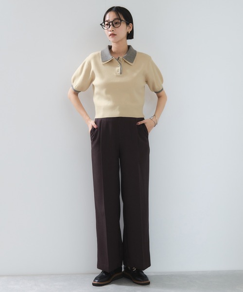 「VIS」 半袖ニット FREE ブラウン レディース_画像5