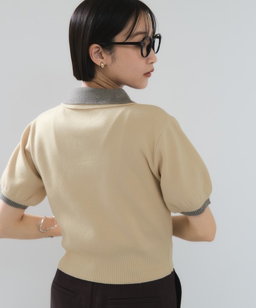 「VIS」 半袖ニット FREE ブラウン レディース_画像7