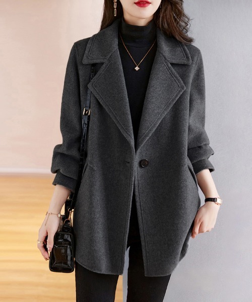 コート チェスターコート ウールライクテーラードロングコート