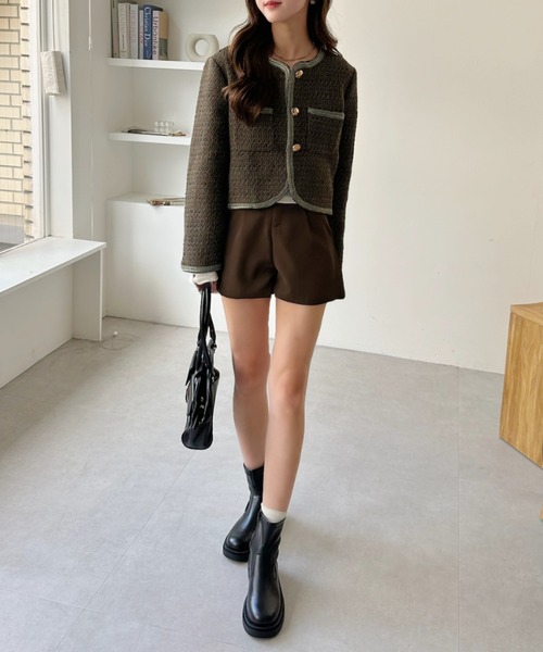 「Ada.」 ツイードジャケット M ブラック レディース_画像7