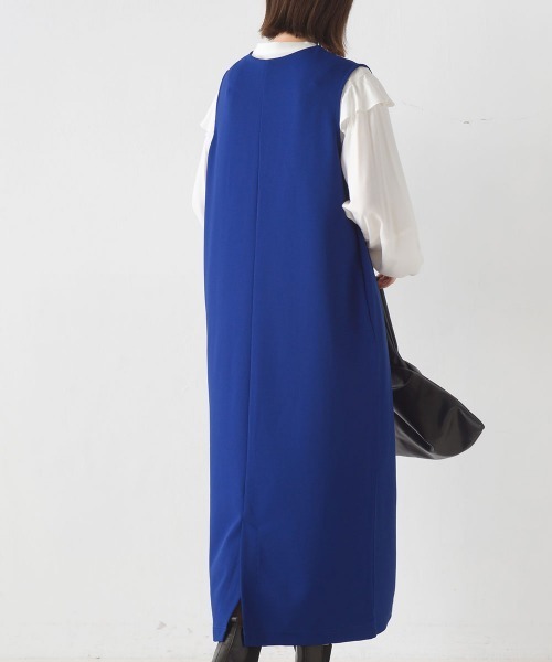 「OMNES」 ノースリーブワンピース FREE グレイッシュベージュ レディース_画像9