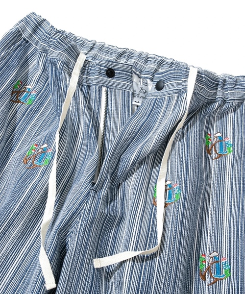 「go slow caravan」 イージーパンツ SMALL ブルー系その他 メンズ_画像4