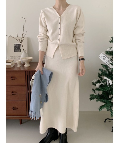 FAVORITO セットアップ ニットシングルブレストトップススカート