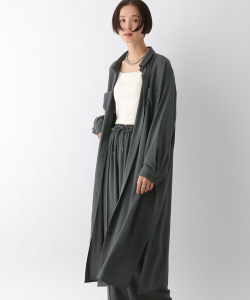 「LEPSIM」 シャツワンピース FREE チャコールグレー レディース_画像3