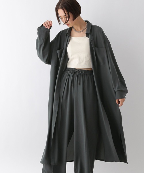 「LEPSIM」 シャツワンピース FREE チャコールグレー レディース_画像5