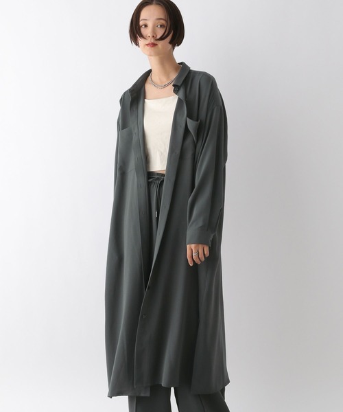 「LEPSIM」 シャツワンピース FREE チャコールグレー レディース_画像7