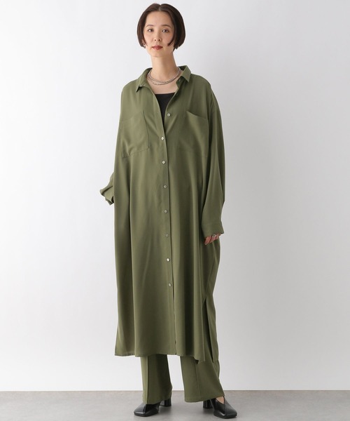 「LEPSIM」 シャツワンピース FREE チャコールグレー レディース_画像9