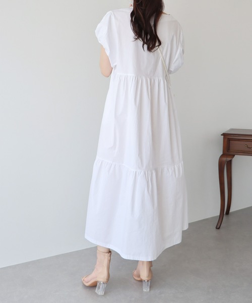 「BLUEEAST」 半袖ワンピース MEDIUM ベージュ レディース_画像2