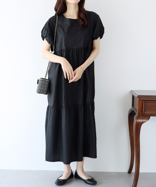 「BLUEEAST」 半袖ワンピース MEDIUM ベージュ レディース_画像5