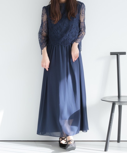 「Bifrost」 「Doula Doula」7分袖ワンピース S ブルーグレー レディース_画像2