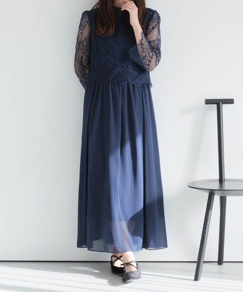 「Bifrost」 「Doula Doula」7分袖ワンピース S ブルーグレー レディース_画像3