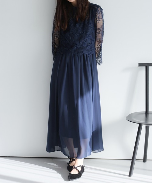 「Bifrost」 「Doula Doula」7分袖ワンピース S ブルーグレー レディース_画像4