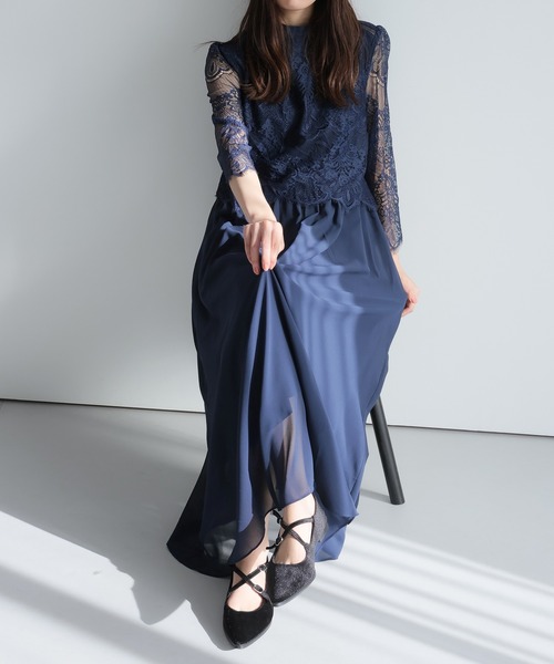 「Bifrost」 「Doula Doula」7分袖ワンピース S ブルーグレー レディース_画像6