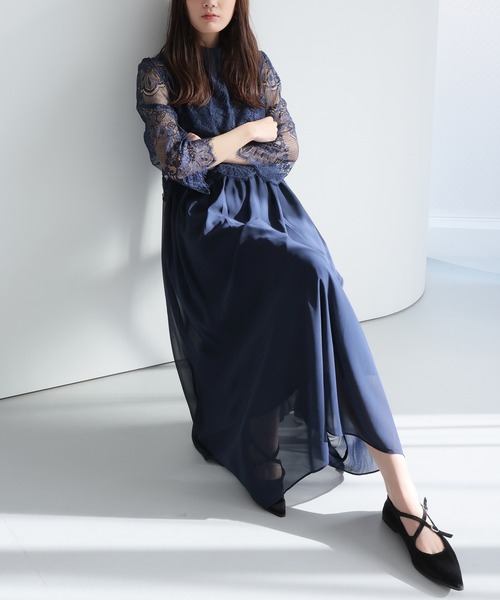 「Bifrost」 「Doula Doula」7分袖ワンピース S ブルーグレー レディース_画像9