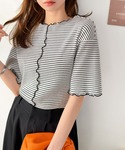 tシャツ 半袖 配色を効かせて、“普通”をアッ...の詳細画像1