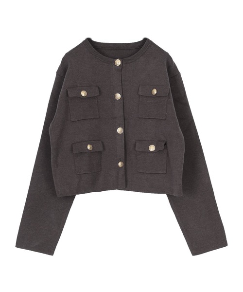 「ur's」 ニットカーディガン L グレー系その他 レディース_画像2