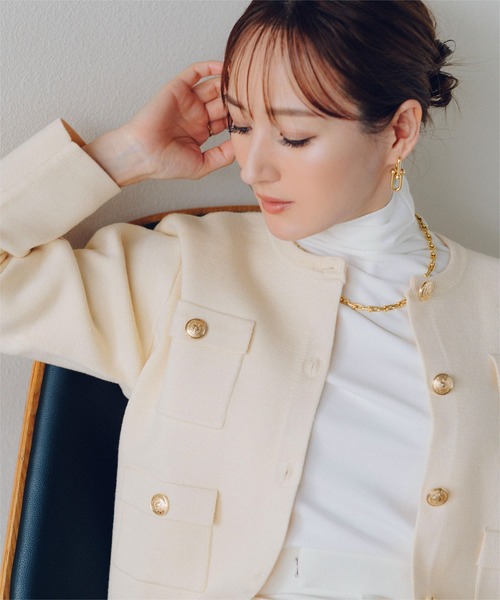 「ur's」 ニットカーディガン L グレー系その他 レディース_画像4