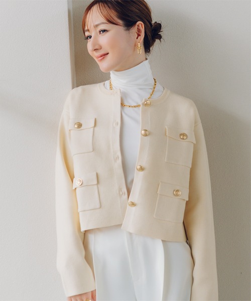 「ur's」 ニットカーディガン L グレー系その他 レディース_画像6