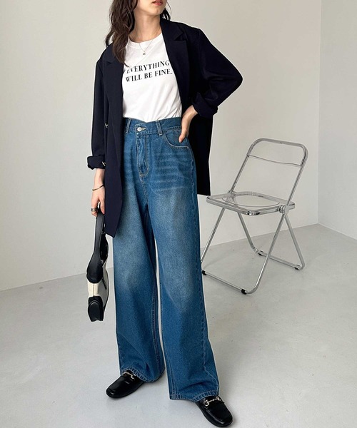 「GeeRA」 デニムパンツ X-LARGE ネイビー レディース_画像4