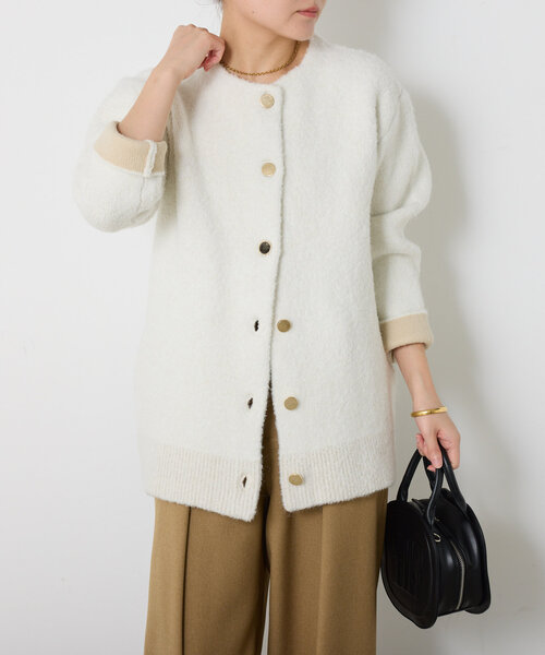 「COLLAGE GALLARDAGALANTE」 ニットカーディガン FREE チャコールグレー レディース_画像3