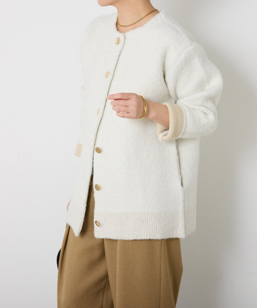 「COLLAGE GALLARDAGALANTE」 ニットカーディガン FREE チャコールグレー レディース_画像4