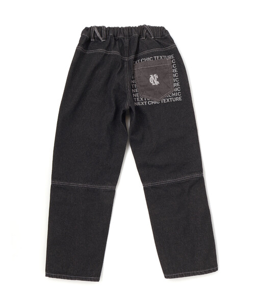 nexchic（ネクシック） パンツ ボタンスリット開きワイドデニムパンツ