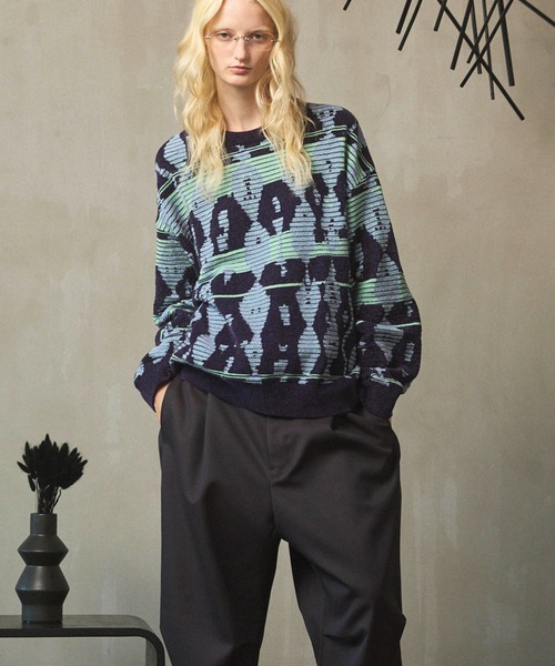 「MAISON SPECIAL」 長袖ニット 2 パープル メンズの画像