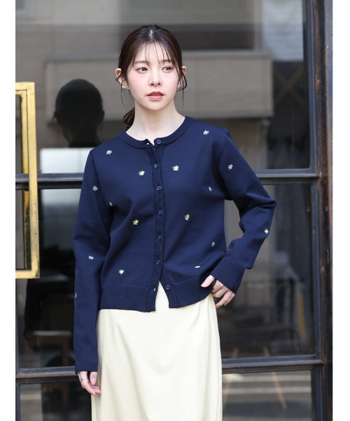 fifth（フィフス） カーディガン フルーツ刺繍クルーネック