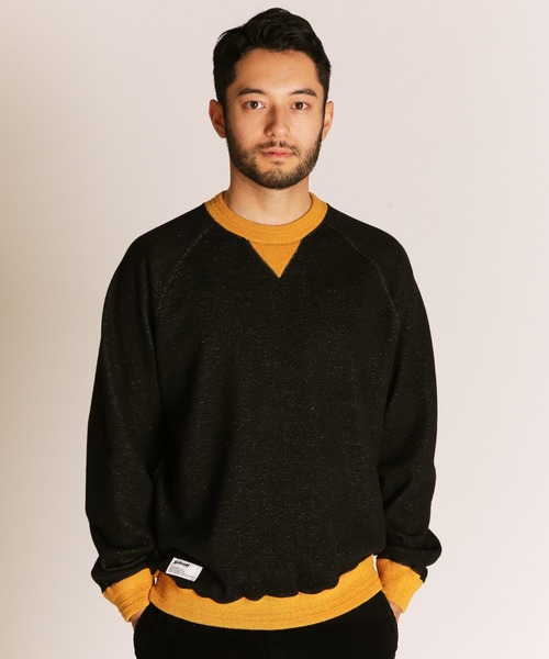 「schott」 スウェットカットソー M ブラック メンズ